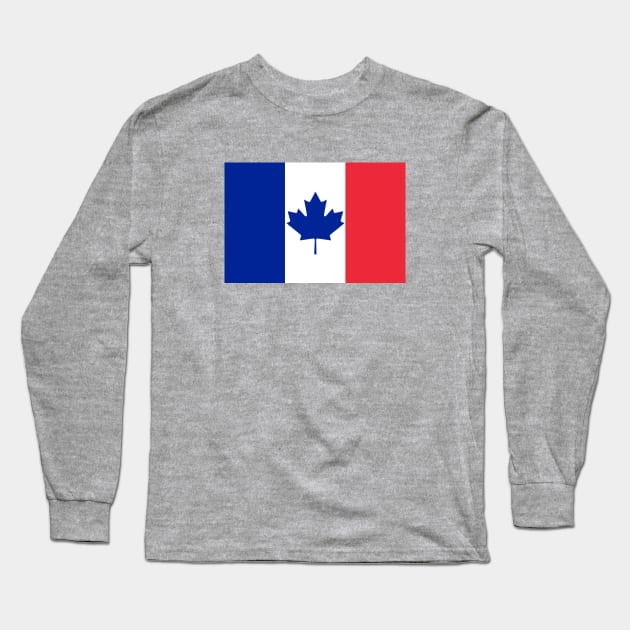 Canada - France Flag Mashup Long Sleeve T-Shirt by phneep